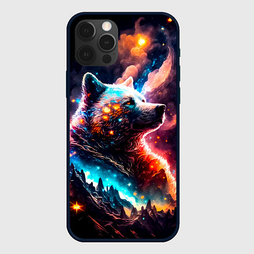 Чехол iPhone 12 Pro Max Космический звездный медведь / 3D-Черный – фото 1