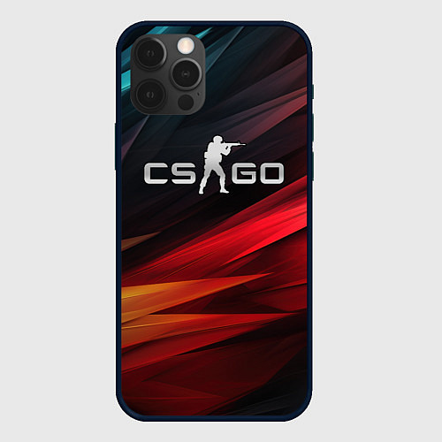 Чехол iPhone 12 Pro Max CS GO dark abstract logo / 3D-Черный – фото 1