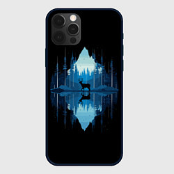 Чехол для iPhone 12 Pro Max Олень в ночном лесу, цвет: 3D-черный