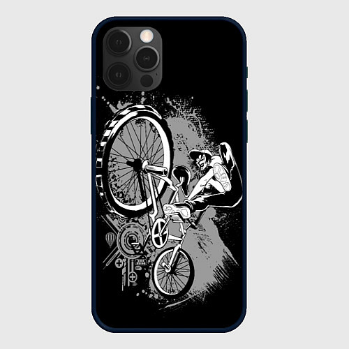 Чехол iPhone 12 Pro Max Bmx jump rider / 3D-Черный – фото 1