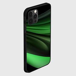 Чехол для iPhone 12 Pro Max Темная зеленая текстура, цвет: 3D-черный — фото 2