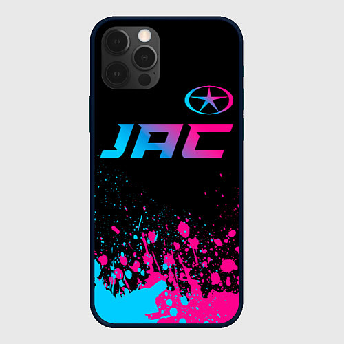 Чехол iPhone 12 Pro Max JAC - neon gradient: символ сверху / 3D-Черный – фото 1