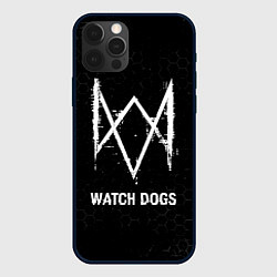 Чехол iPhone 12 Pro Max Watch Dogs glitch на темном фоне