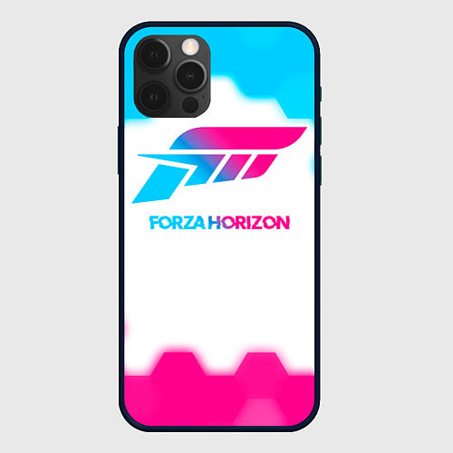 Чехол iPhone 12 Pro Max Forza Horizon neon gradient style / 3D-Черный – фото 1