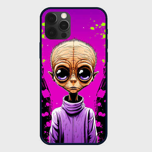 Чехол iPhone 12 Pro Max Alien - comics art style / 3D-Черный – фото 1