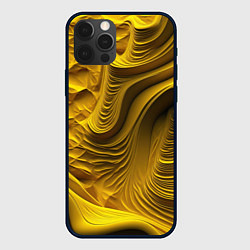 Чехол для iPhone 12 Pro Max Объемная желтая текстура, цвет: 3D-черный