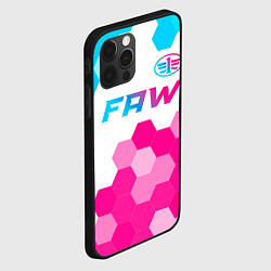 Чехол для iPhone 12 Pro Max FAW neon gradient style: символ сверху, цвет: 3D-черный — фото 2