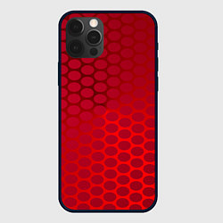 Чехол для iPhone 12 Pro Max Сотовый красный градиент, цвет: 3D-черный