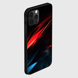 Чехол для iPhone 12 Pro Max Red black abstract, цвет: 3D-черный — фото 2