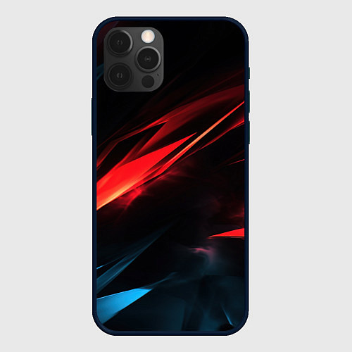 Чехол iPhone 12 Pro Max Red black abstract / 3D-Черный – фото 1