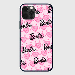 Чехол iPhone 12 Pro Max Логотип Барби и розовое кружево