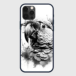 Чехол для iPhone 12 Pro Max Попугай ара в старинных очках, цвет: 3D-черный