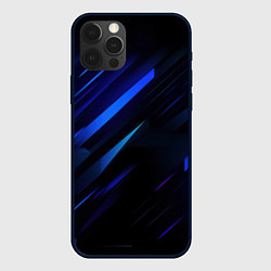 Чехол iPhone 12 Pro Max Blue black texture