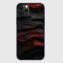 Чехол для iPhone 12 Pro Max Black red texture, цвет: 3D-черный