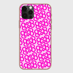 Чехол для iPhone 12 Pro Max Логотип Барби - буква B, цвет: 3D-светло-розовый