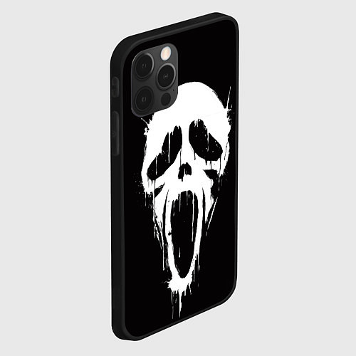 Чехол iPhone 12 Pro Max Лицо призрака / 3D-Черный – фото 2