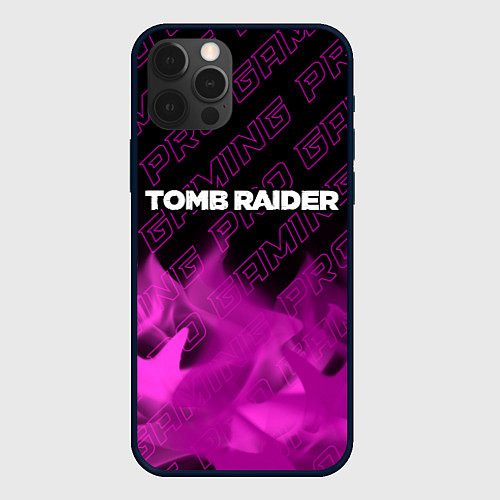 Чехол iPhone 12 Pro Max Tomb Raider pro gaming: символ сверху / 3D-Черный – фото 1
