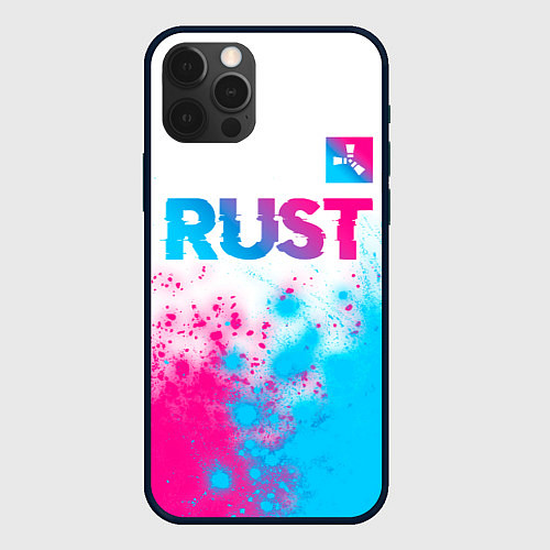 Чехол iPhone 12 Pro Max Rust neon gradient style: символ сверху / 3D-Черный – фото 1