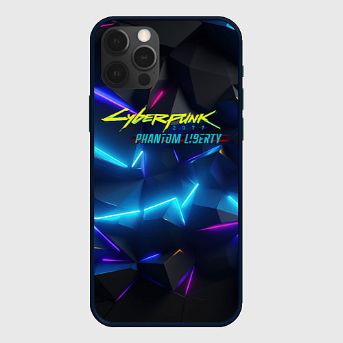 Чехол iPhone 12 Pro Max Cyberpunk неоновые плиты / 3D-Черный – фото 1