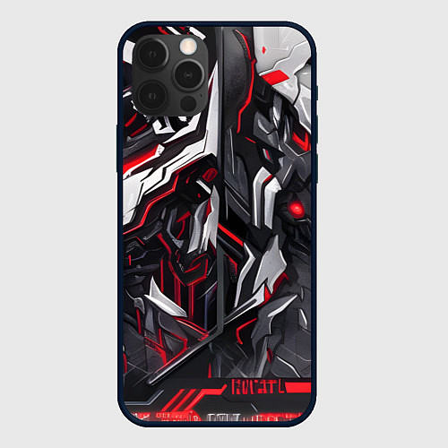 Чехол iPhone 12 Pro Max Киберпанк доспехи / 3D-Черный – фото 1