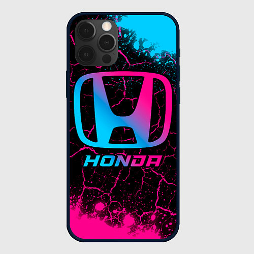 Чехол iPhone 12 Pro Max Honda - neon gradient / 3D-Черный – фото 1