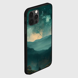 Чехол для iPhone 12 Pro Max Космическая ночь в горах, цвет: 3D-черный — фото 2