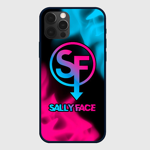 Чехол iPhone 12 Pro Max Sally Face - neon gradient / 3D-Черный – фото 1