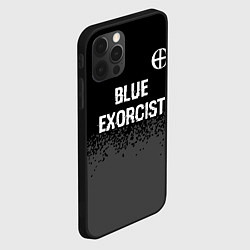 Чехол для iPhone 12 Pro Max Blue Exorcist glitch на темном фоне: символ сверху, цвет: 3D-черный — фото 2