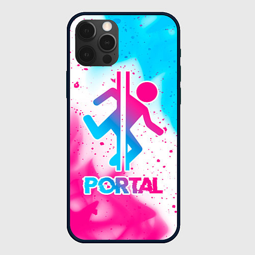 Чехол iPhone 12 Pro Max Portal neon gradient style / 3D-Черный – фото 1