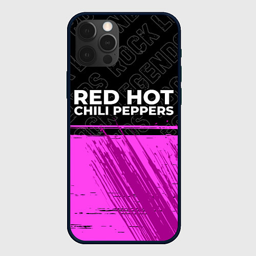 Чехол iPhone 12 Pro Max Red Hot Chili Peppers rock legends: символ сверху / 3D-Черный – фото 1