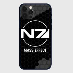 Чехол iPhone 12 Pro Max Mass Effect glitch на темном фоне