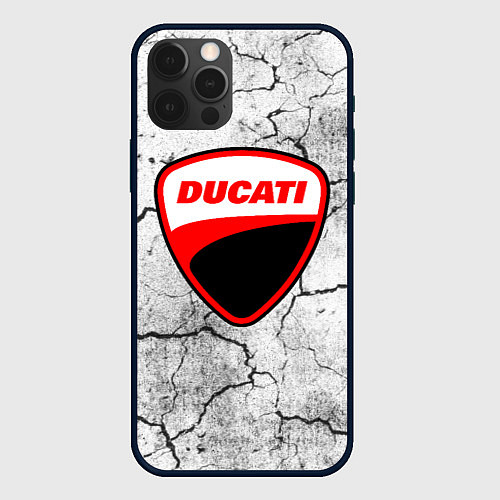 Чехол iPhone 12 Pro Max Ducati - потресканная земля / 3D-Черный – фото 1