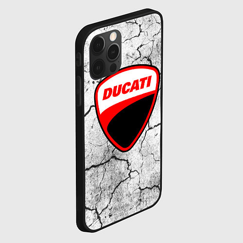 Чехол iPhone 12 Pro Max Ducati - потресканная земля / 3D-Черный – фото 2