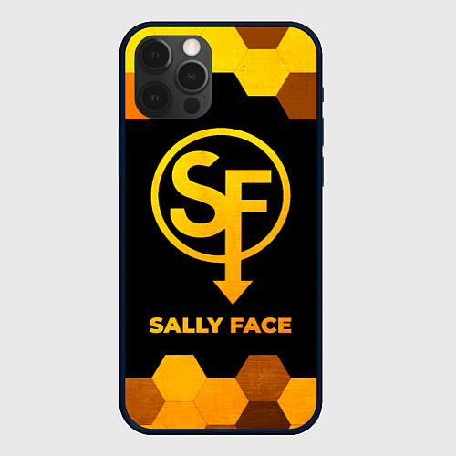 Чехол iPhone 12 Pro Max Sally Face - gold gradient / 3D-Черный – фото 1