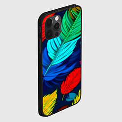 Чехол для iPhone 12 Pro Max Яркие перья, цвет: 3D-черный — фото 2