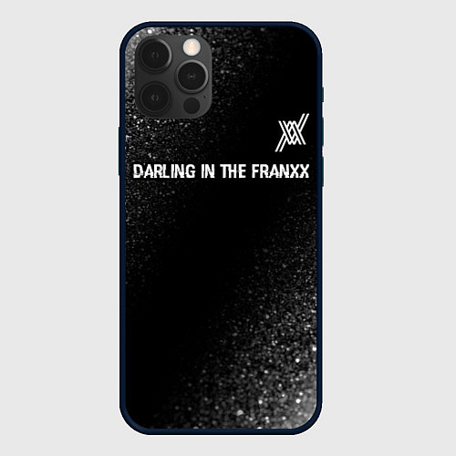 Чехол iPhone 12 Pro Max Darling in the FranXX glitch на темном фоне: симво / 3D-Черный – фото 1