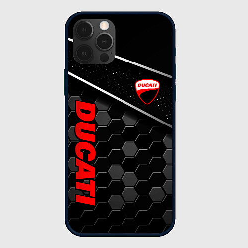 Чехол iPhone 12 Pro Max Ducati - технологическая броня / 3D-Черный – фото 1