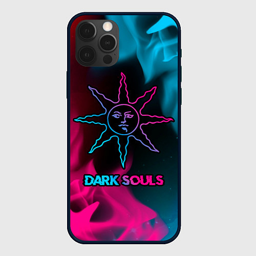 Чехол iPhone 12 Pro Max Dark Souls - neon gradient / 3D-Черный – фото 1