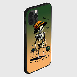 Чехол для iPhone 12 Pro Max Funny skeleton - halloween - neural network, цвет: 3D-черный — фото 2