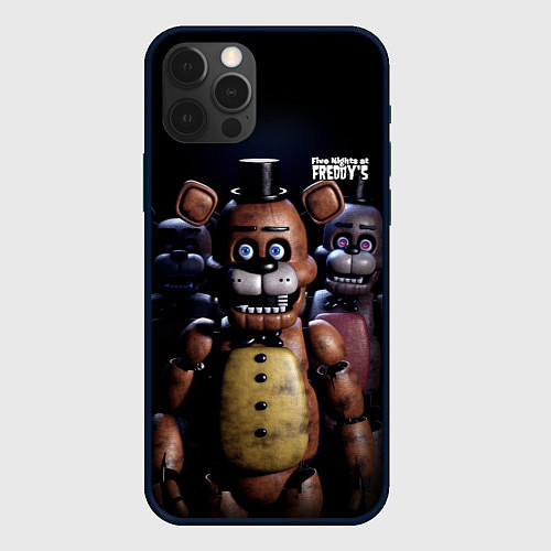 Чехол iPhone 12 Pro Max Five Nights at Freddys персонажи / 3D-Черный – фото 1