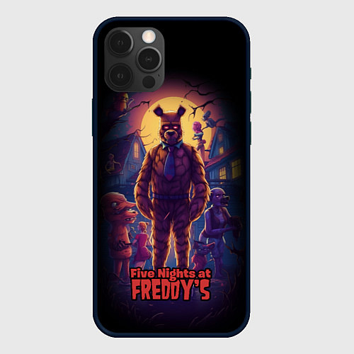 Чехол iPhone 12 Pro Max Five Nights at Freddys horror / 3D-Черный – фото 1