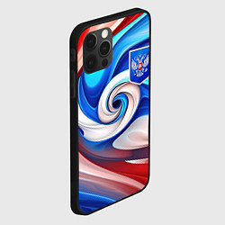 Чехол для iPhone 12 Pro Max Абстракция герб России, цвет: 3D-черный — фото 2