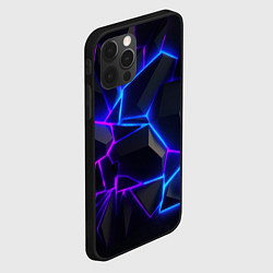 Чехол для iPhone 12 Pro Max Синий и фиолетовый неон, цвет: 3D-черный — фото 2
