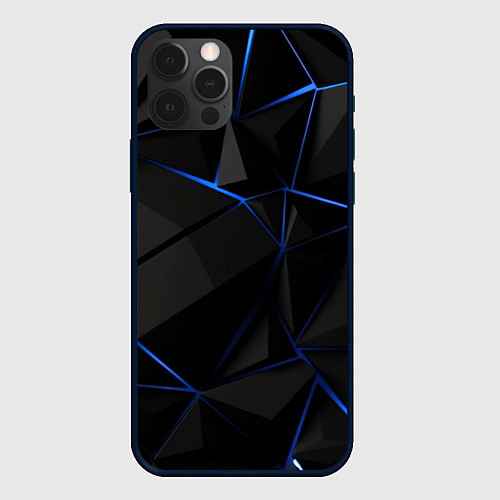 Чехол iPhone 12 Pro Max Black blue style / 3D-Черный – фото 1