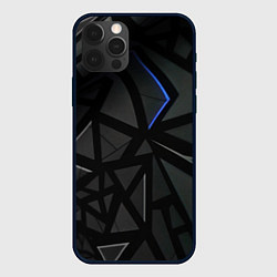 Чехол для iPhone 12 Pro Max Черные объемные плиты, цвет: 3D-черный