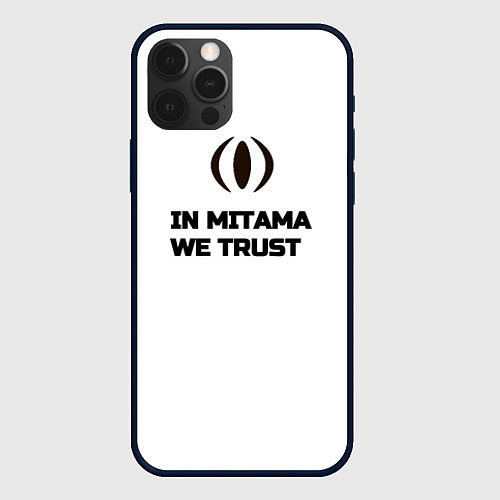 Чехол iPhone 12 Pro Max In Mitama we trust black and white / 3D-Черный – фото 1