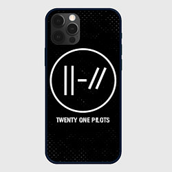 Чехол iPhone 12 Pro Max Twenty One Pilots glitch на темном фоне