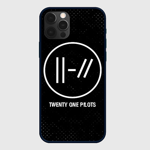 Чехол iPhone 12 Pro Max Twenty One Pilots glitch на темном фоне / 3D-Черный – фото 1