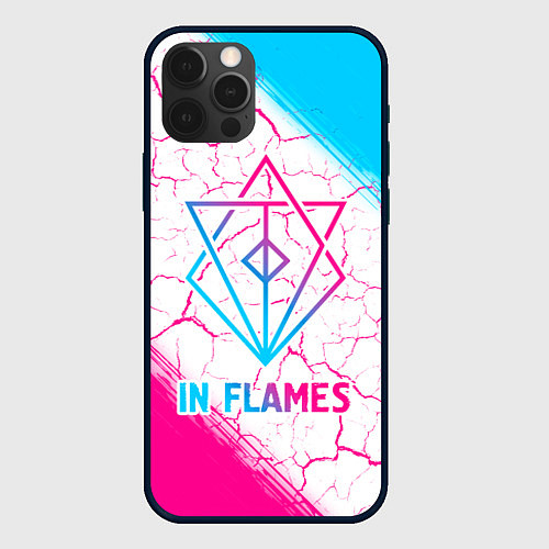 Чехол iPhone 12 Pro Max In Flames neon gradient style / 3D-Черный – фото 1