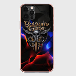 Чехол для iPhone 12 Pro Max Baldurs Gate 3 blue red fire, цвет: 3D-светло-розовый